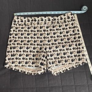 White House Black Market Geometric Black, Brown and Tan Shorts